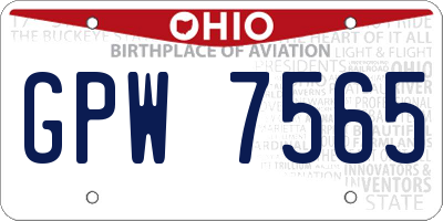 OH license plate GPW7565