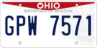 OH license plate GPW7571