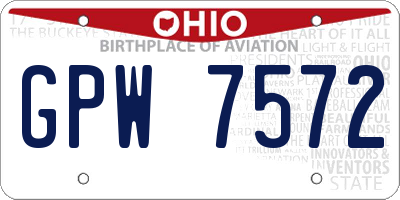OH license plate GPW7572