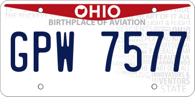 OH license plate GPW7577