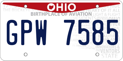 OH license plate GPW7585