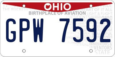 OH license plate GPW7592