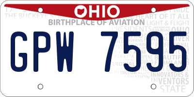 OH license plate GPW7595
