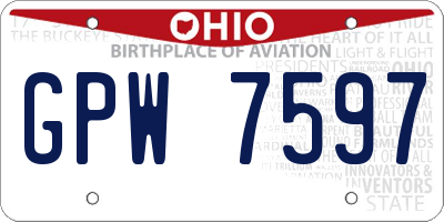 OH license plate GPW7597