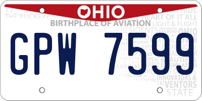OH license plate GPW7599