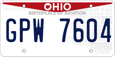 OH license plate GPW7604