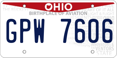 OH license plate GPW7606