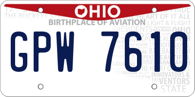 OH license plate GPW7610