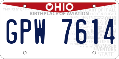 OH license plate GPW7614