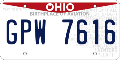 OH license plate GPW7616