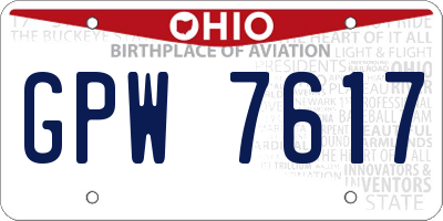 OH license plate GPW7617