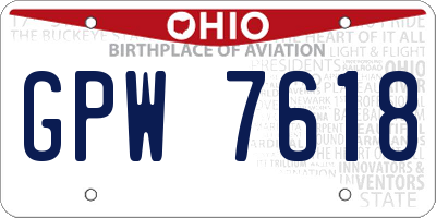 OH license plate GPW7618