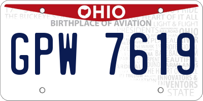 OH license plate GPW7619