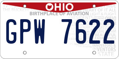 OH license plate GPW7622