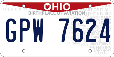 OH license plate GPW7624