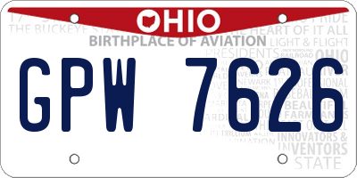 OH license plate GPW7626