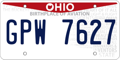 OH license plate GPW7627