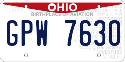OH license plate GPW7630