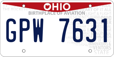 OH license plate GPW7631
