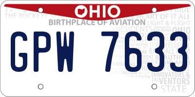OH license plate GPW7633