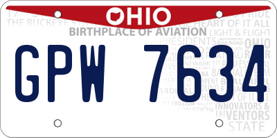 OH license plate GPW7634