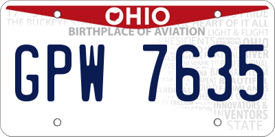 OH license plate GPW7635