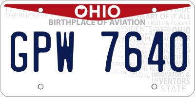 OH license plate GPW7640