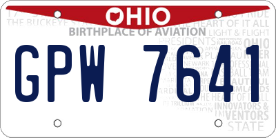 OH license plate GPW7641