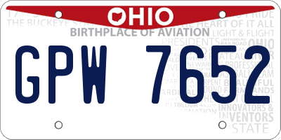 OH license plate GPW7652