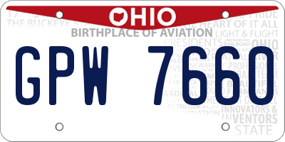 OH license plate GPW7660