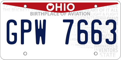 OH license plate GPW7663