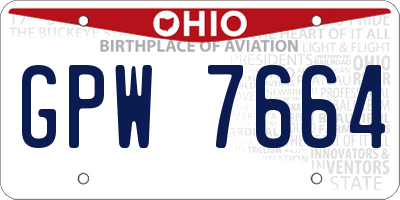 OH license plate GPW7664