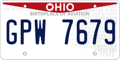 OH license plate GPW7679