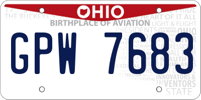 OH license plate GPW7683