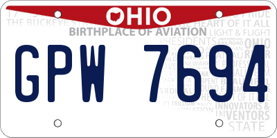 OH license plate GPW7694