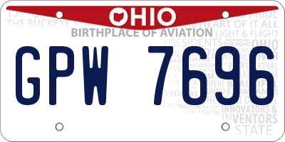 OH license plate GPW7696