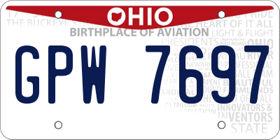 OH license plate GPW7697