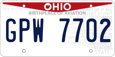 OH license plate GPW7702