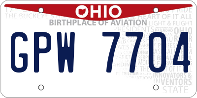 OH license plate GPW7704