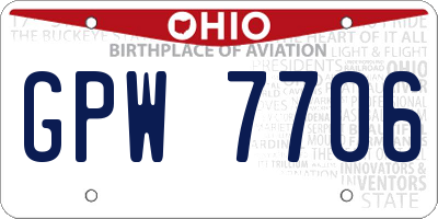 OH license plate GPW7706