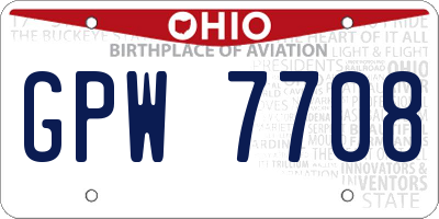 OH license plate GPW7708