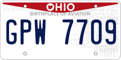OH license plate GPW7709