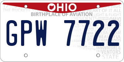 OH license plate GPW7722