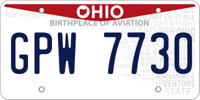 OH license plate GPW7730