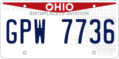 OH license plate GPW7736