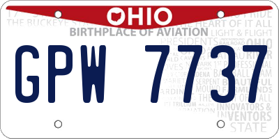 OH license plate GPW7737