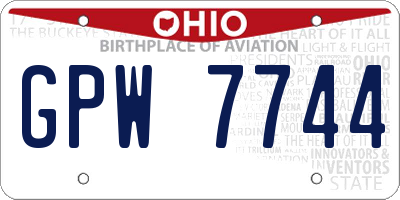 OH license plate GPW7744