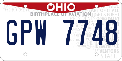 OH license plate GPW7748