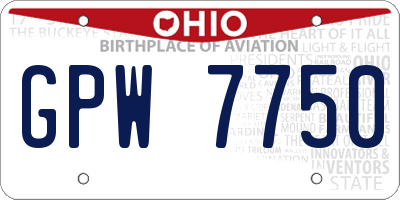 OH license plate GPW7750
