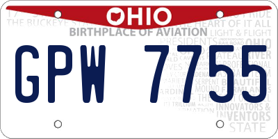 OH license plate GPW7755